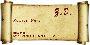 Zvara Dóra névjegykártya